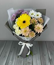 Букет цветов из:  Розы, Герберы и Хризантемы в Братске